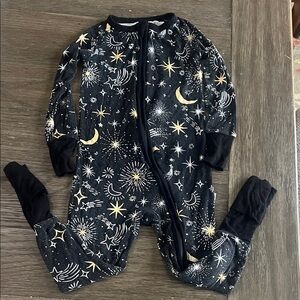 Little Sleepies Celestial Black and Gold Footie